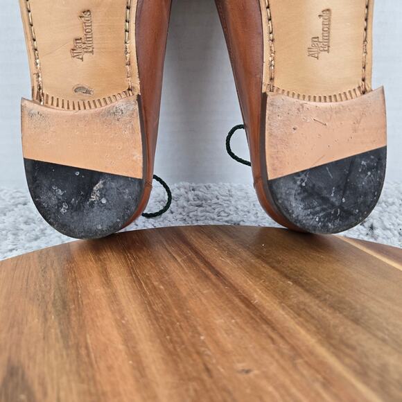 Allen Edmonds Mens 9.5D Barbados Brown Leather Woven Casual Daily Penny Loafer - Picture 10 of 13